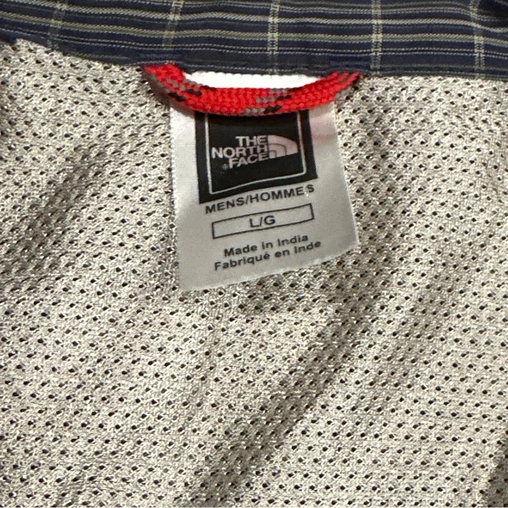 The North Face Mens L Short Sleeve Button Down Shirt Blue Plaid‎